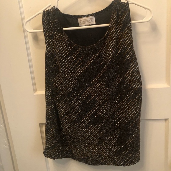 Visions Black and Gold Women's Top for those evenings out. A little stretch - Picture 1 of 6